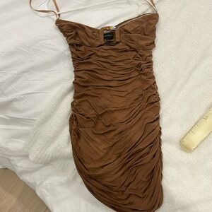 Majorelle brown strapless dress